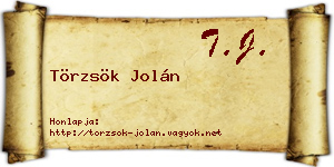 Törzsök Jolán névjegykártya