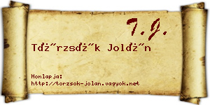 Törzsök Jolán névjegykártya